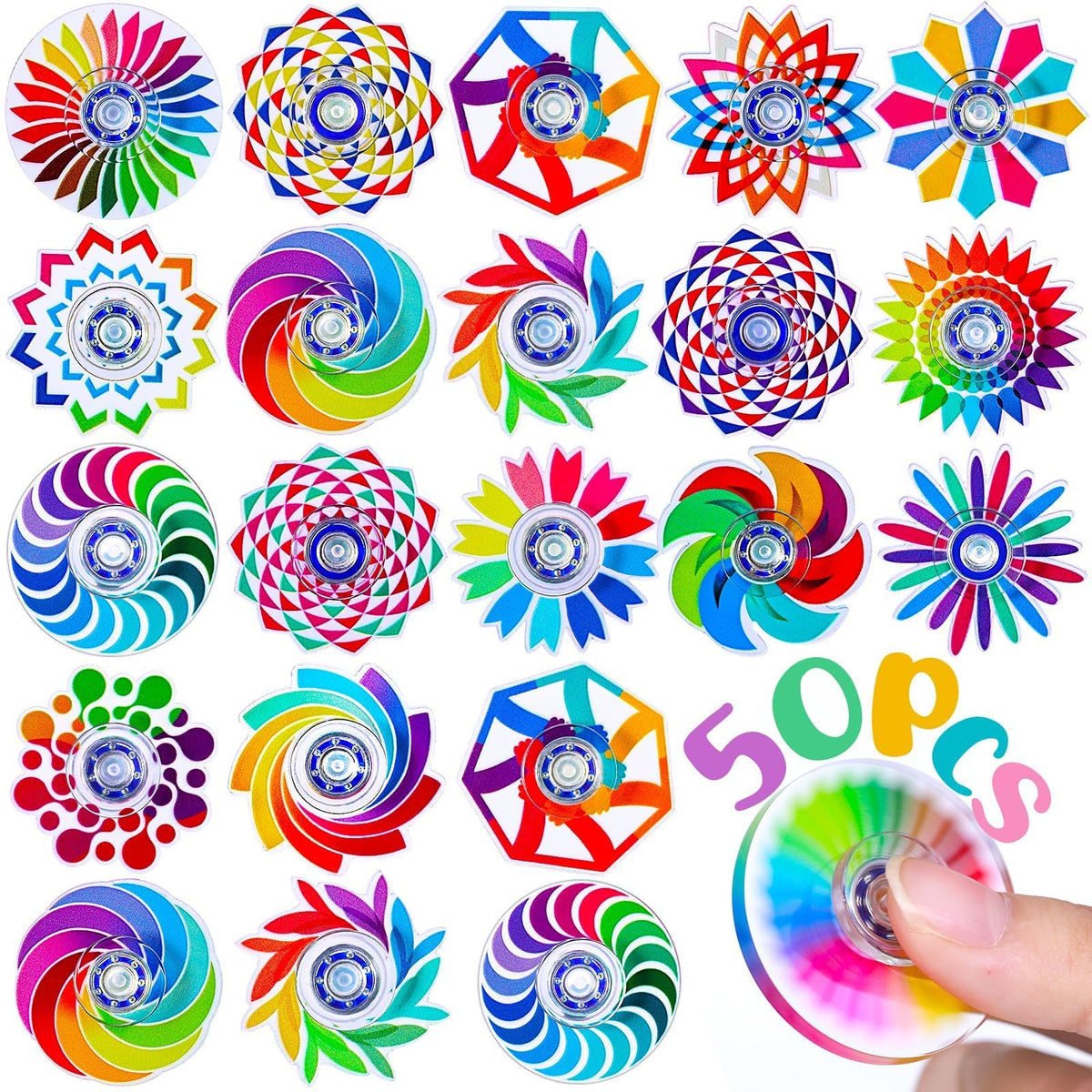 Fasray mini fidget spinners with 18 colorful designs for focus and calm.