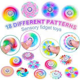 Close-up of Fasray spinners showing vibrant patterns and smooth rotation.
