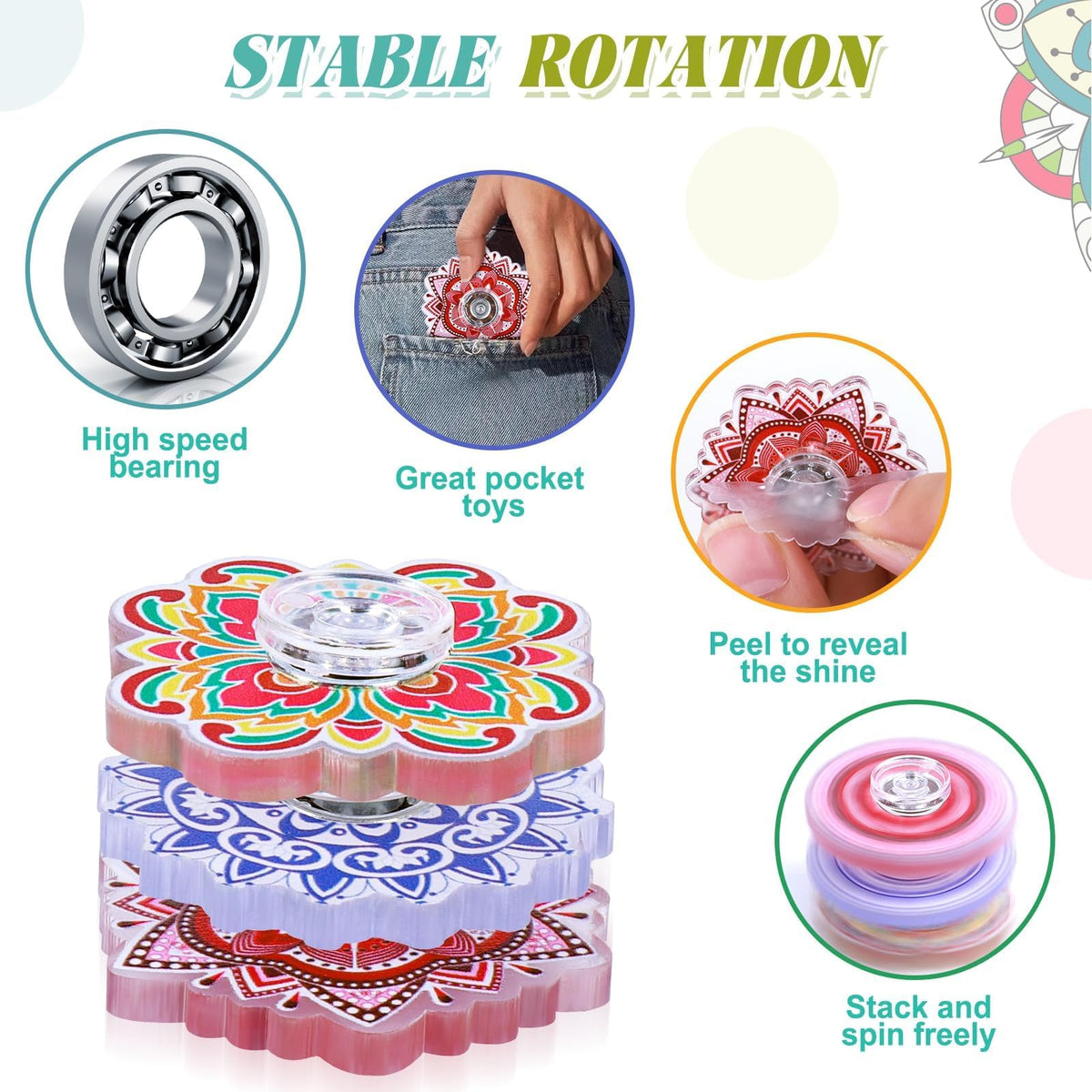Fasray smooth-spin bearing toy delivers quiet, focused play during study.