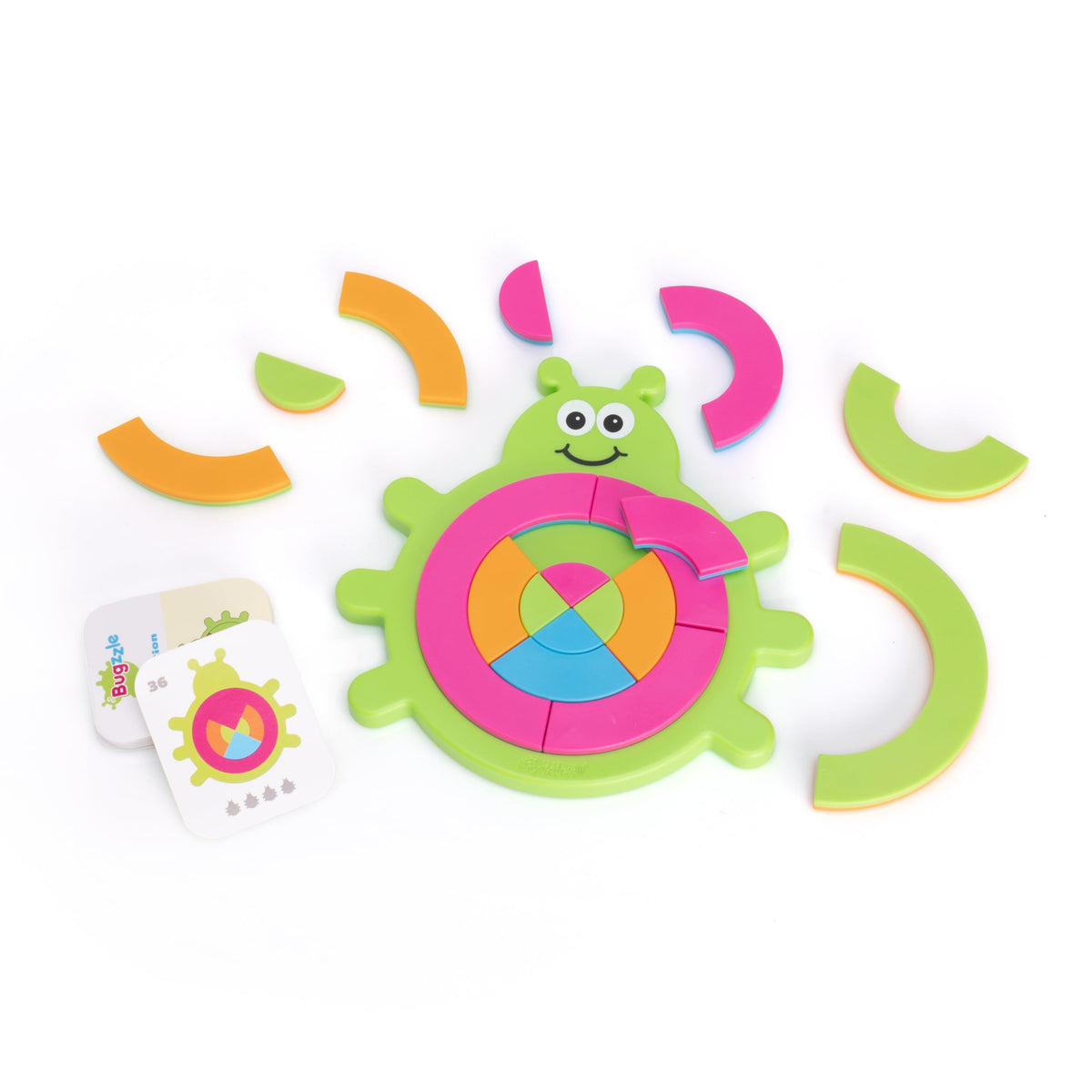 Fat Brain Toys Bugzzle semi-circular pieces for tactile play that builds fine motor skills and pattern recognition