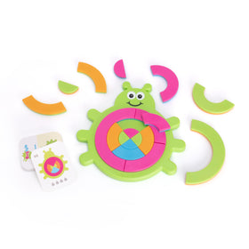 Fat Brain Toys Bugzzle semi-circular pieces for tactile play that builds fine motor skills and pattern recognition