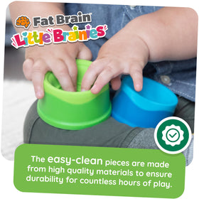 Fat Brain Toys Dimpl Stack bright colors boost visual engagement during play.