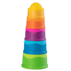 Fat Brain Toys Dimpl Stack cups ready for stacking and sensory play.