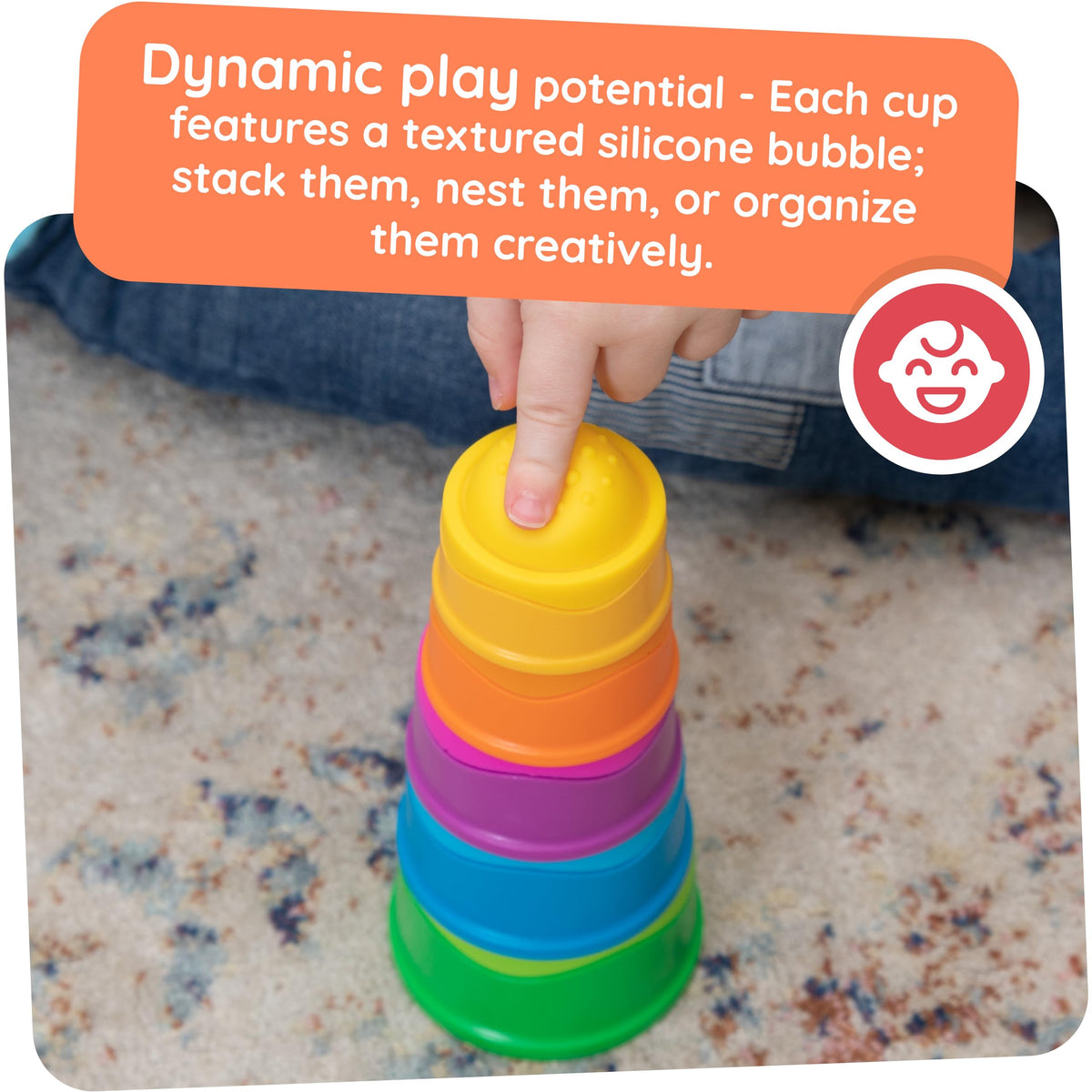 Fat Brain Toys Dimpl Stack travel-friendly pack fits in a diaper bag.