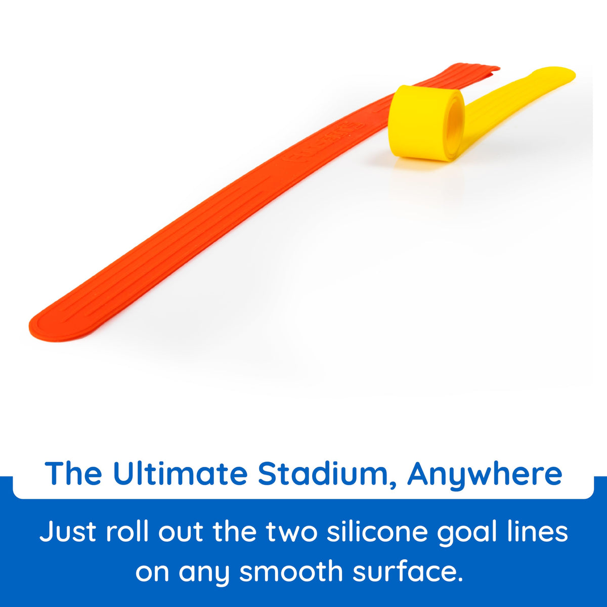 Silicone goal lines guide shots for accurate tabletop soccer with Foosbots