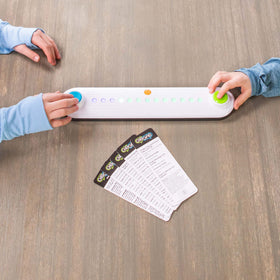 Fat Brain Toys GibGab lights moving toward opponents create fast-paced challenge.