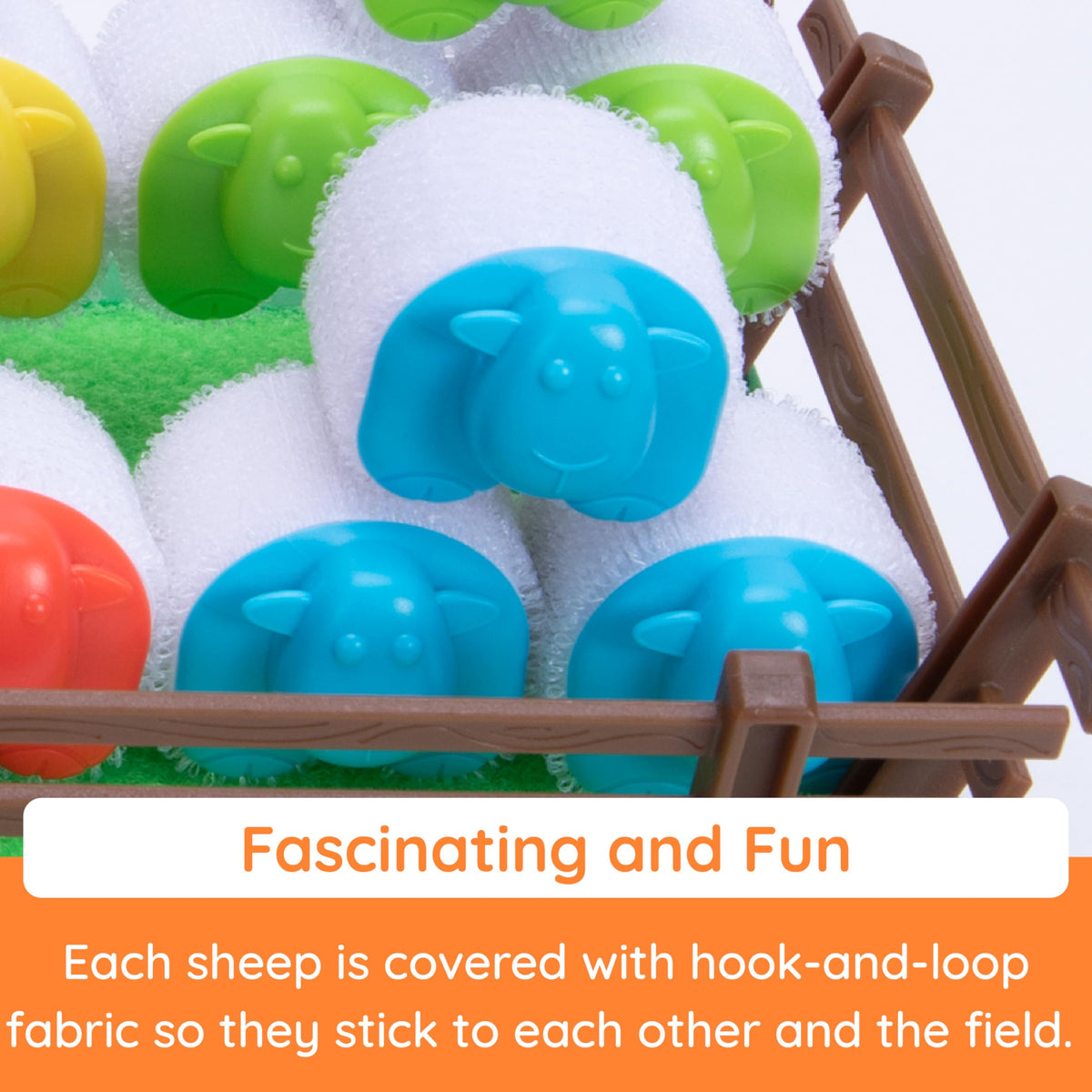 Fat Brain Toys Heap-O-Sheep hook-and-loop pen ready for scoring rounds.