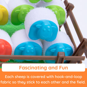 Fat Brain Toys Heap-O-Sheep hook-and-loop pen ready for scoring rounds.
