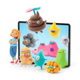Fat Brain Toys Hey Clay Poop Oops clay creation session with kids building goofy characters