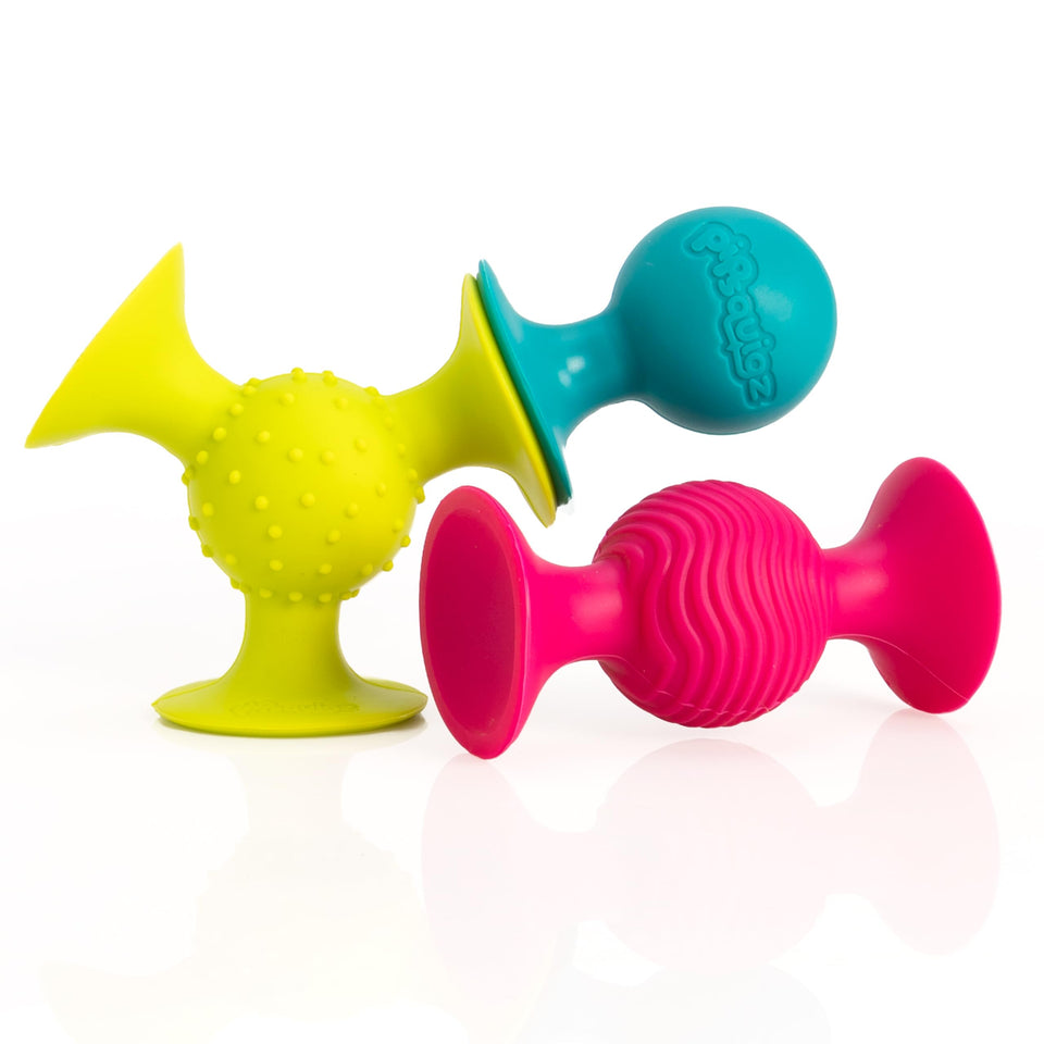 Fat Brain Toys pipSquigz rattle suction cup toy for multisensory play