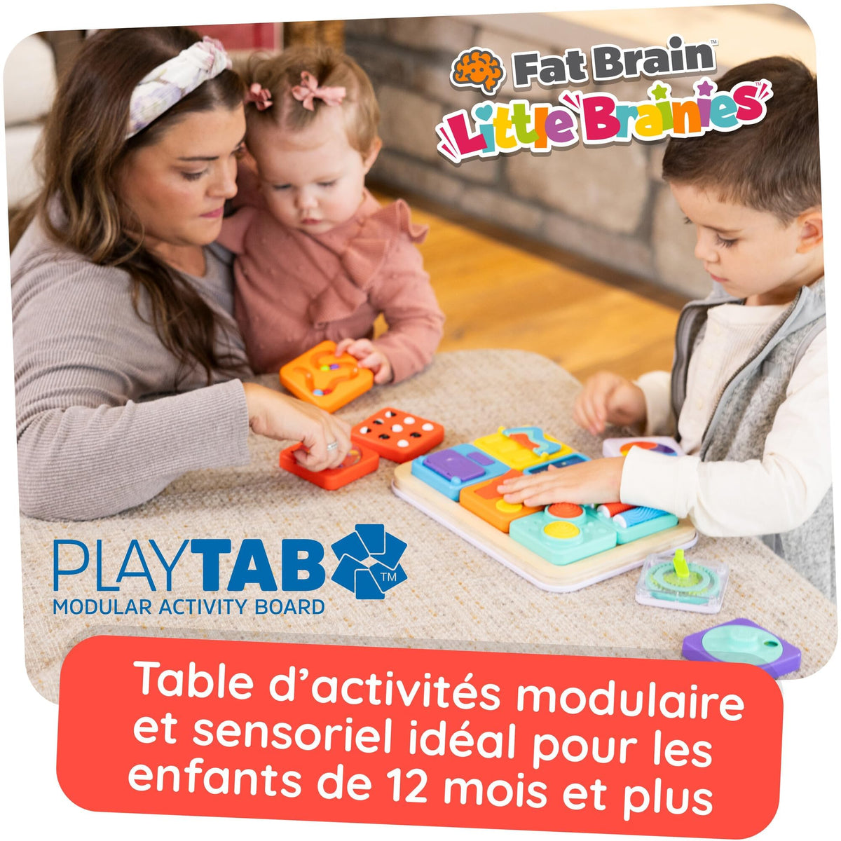 Fat Brain Toys PlayTab Essentials push-switch tiles support precise finger movements during travel play.