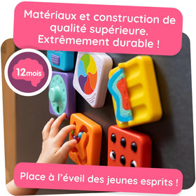Fat Brain Toys PlayTab Essentials rolling balls tile provides tactile feedback for early sensorimotor play.