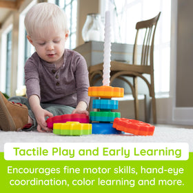 Fat Brain Toys SpinAgain promotes counting as discs stack and rotate.