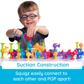 Fat Brain Toys Squigz Starter Set sticks to surfaces without residue