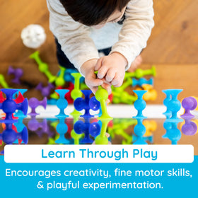 Fat Brain Toys Squigz on mirrors or tiles adds versatile bath-time science-like play