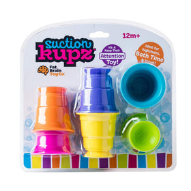 Fat Brain Toys Suction Kupz colorful cups promote spatial exploration and stacking fun.