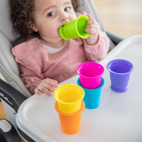Fat Brain Toys Suction Kupz stackable cups provide hands-on sensory play on smooth surfaces.