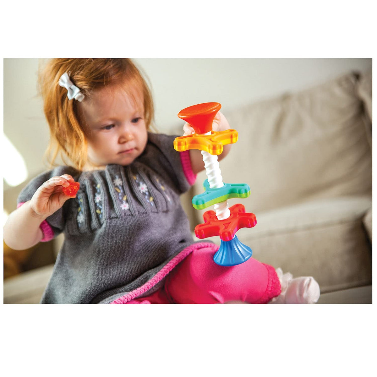 Fat Brain Toys Tobbles Dimpl bubbles offer tactile popping during sensory exploration.
