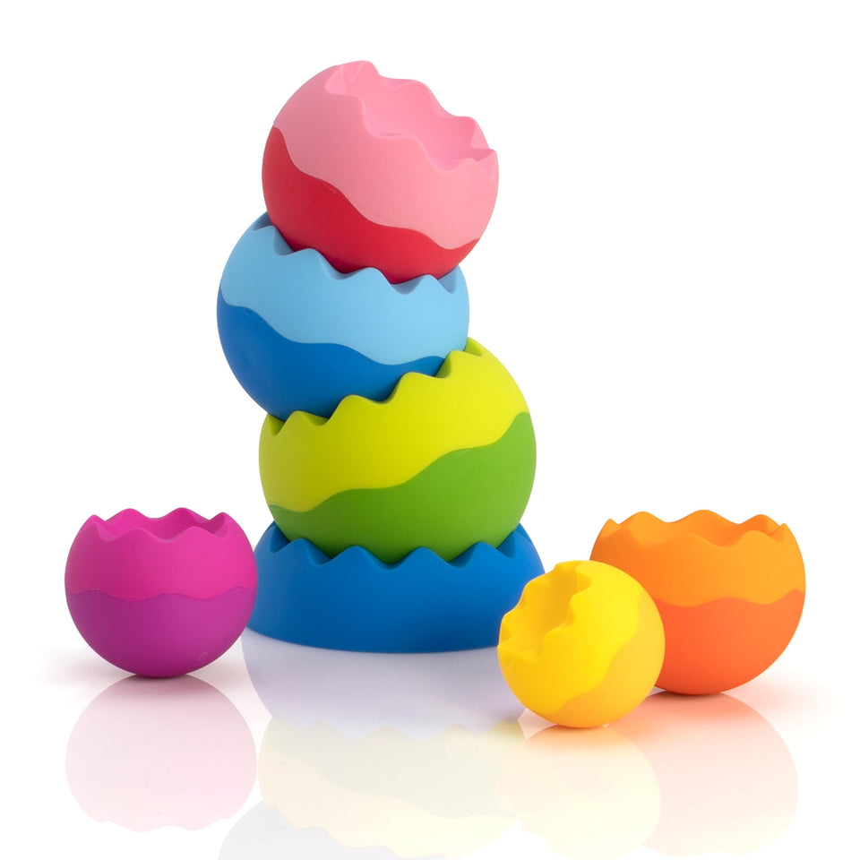 Fat Brain Toys Tobbles Neo stack and balance play promotes early motor skills.