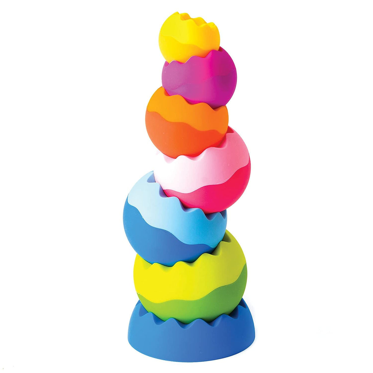 Fat Brain Toys Tobbles sensory-textures provide varied surfaces for curious touch experiences.