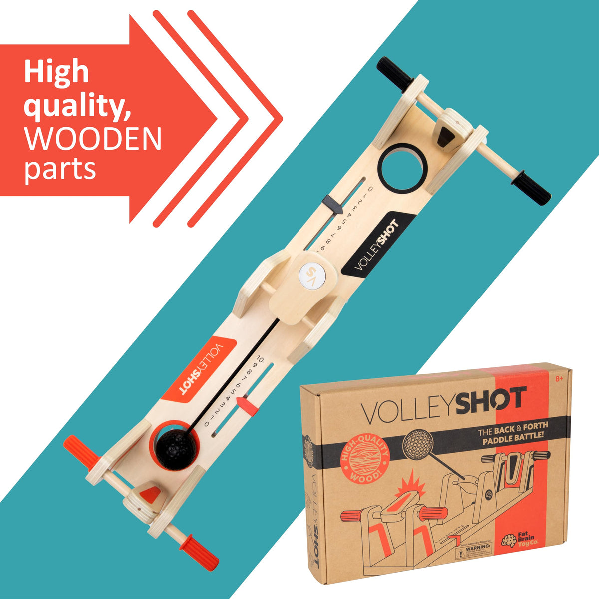 Two-player VolleyShot setup promotes social play during family time.