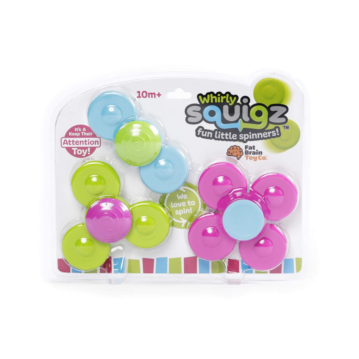 Whirly Squigz compact silicone toys for quiet play