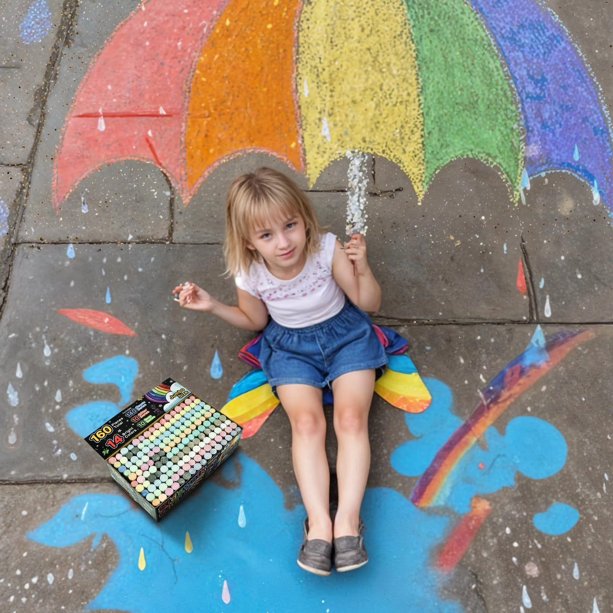 Fat Zebra Designs family-friendly chalk set for creative outdoor play.