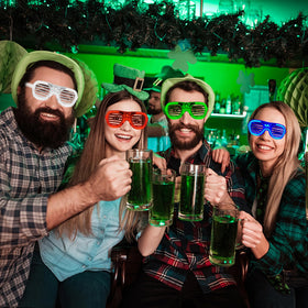 FathiSooc LED glasses blue neon glow for cool party style