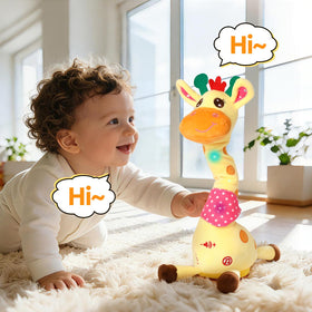 FATIRO giraffe sings ten songs to engage young listeners during tummy time.