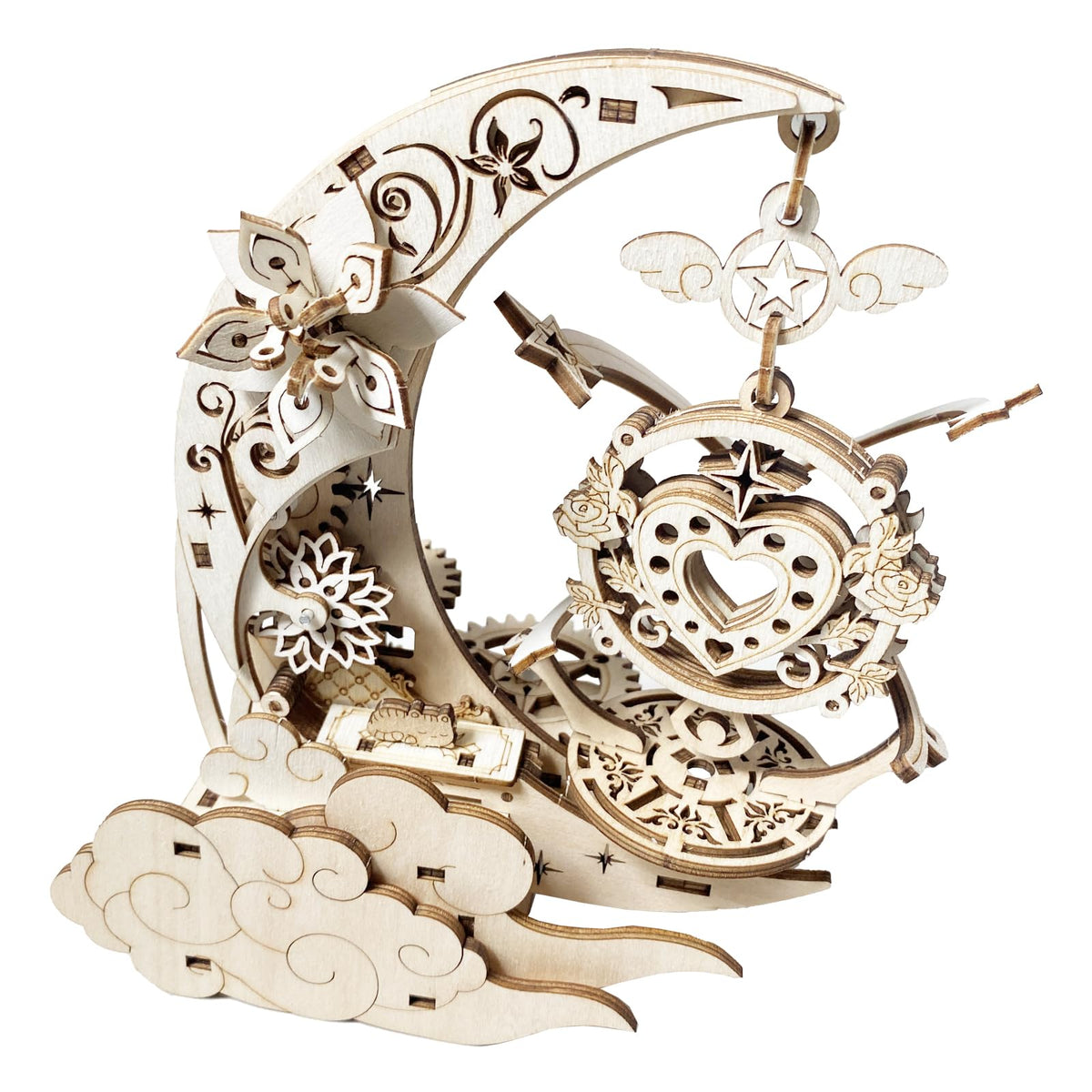 FAUCLY wooden 3D puzzle in progress boosts focus during assembly
