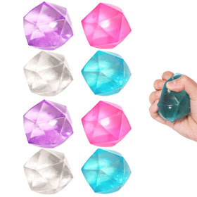 FauKait 8pcs mini stress balls showing the 1.8-inch size and goo-filled texture for versatile fidget play.