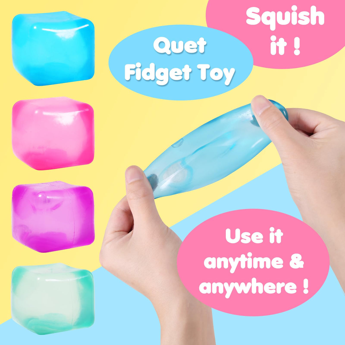 FauKait stress cubes blue shown in action promote fidget-free concentration.