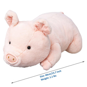 Fawowe pig weighted plush hugging pose, ideal for cozy reading.