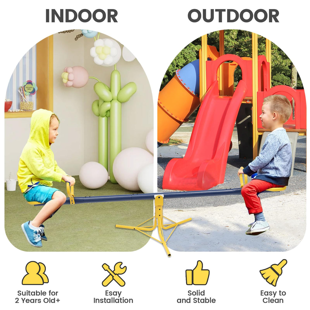 Fayesioal Teeter Totter rotation delivers 360-degree spin for fun