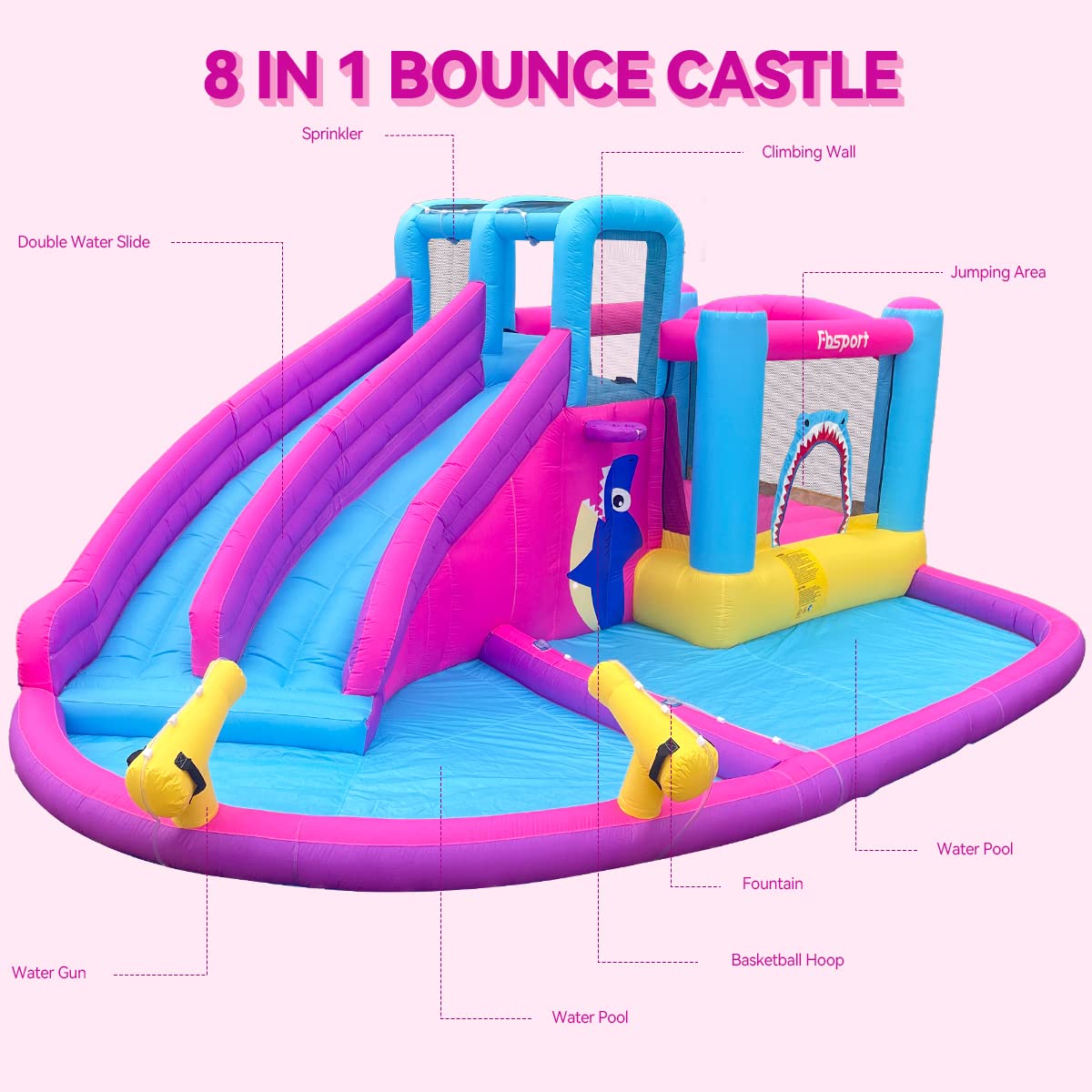 FBSPORT ball pit area within the bounce castle for imaginative play