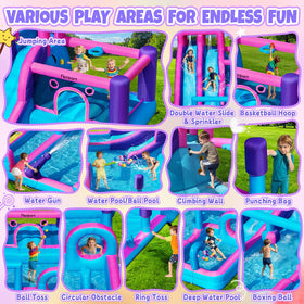 FBSPORT inflatable with climbing wall offers safe active play