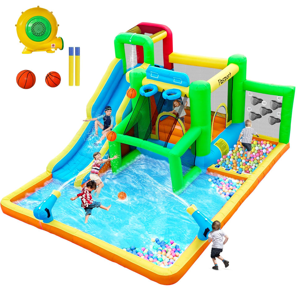 FBSPORT inflatable bounce house water slide ready for outdoor family fun