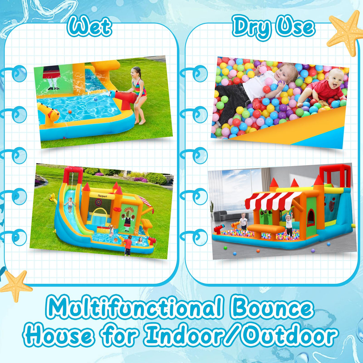 FBSPORT dual water cannons and sprinklers boost interactive outdoor fun