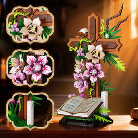FCEYOUT Cross Flower Building Set olive vines detail supports resilience during crafting