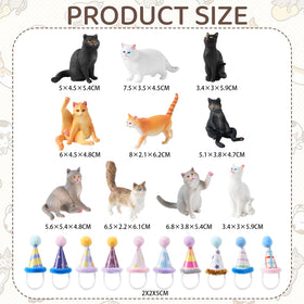 FCKLVMC mini cat figurine with birthday hat showcasing festive applicability.