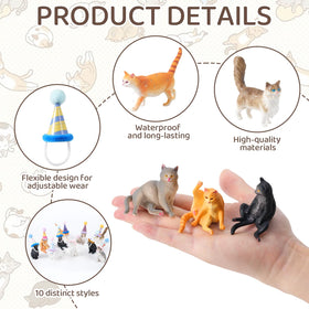 FCKLVMC resin cat cake topper with lifelike details for desserts.