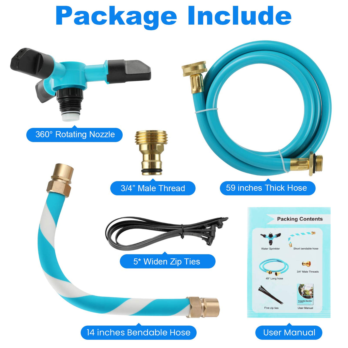 FCLLD Trampoline Sprinkler offers adjustable flow for customizable spray intensity.