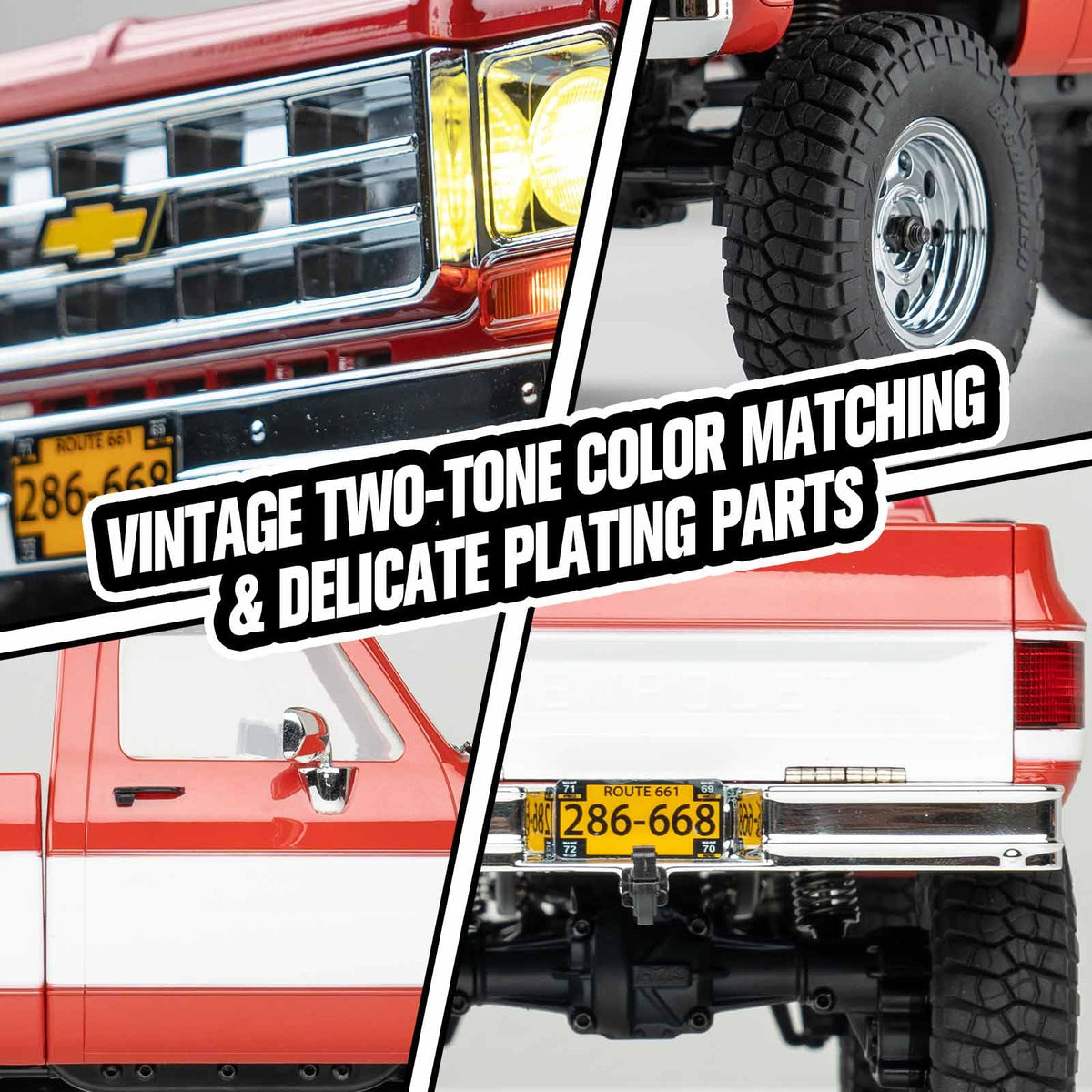 FCX18 FMS Chevrolet K10 openable tailgate showing loading versatility