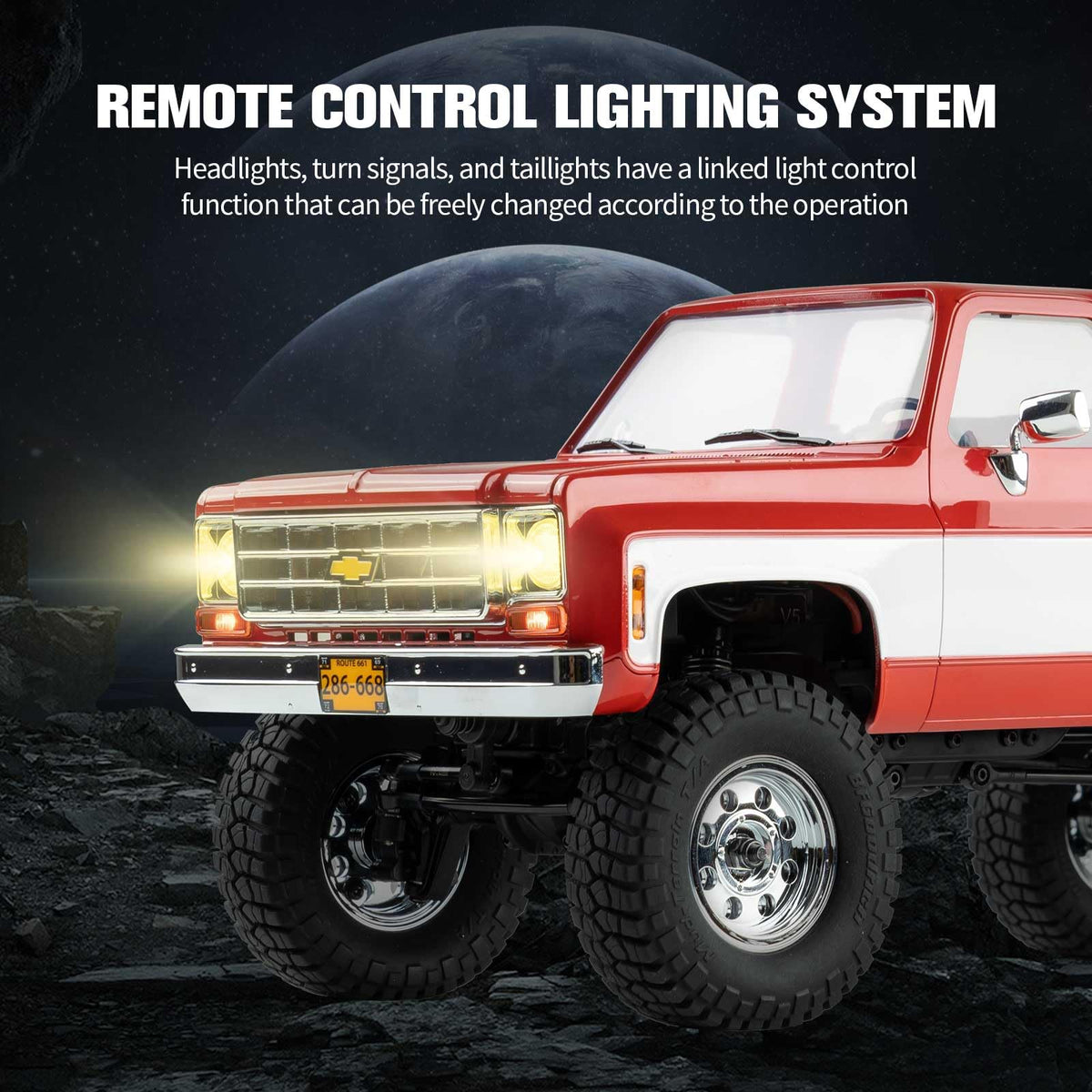 FCX18 FMS Chevrolet K10 portal axles and chassis for rugged crawling