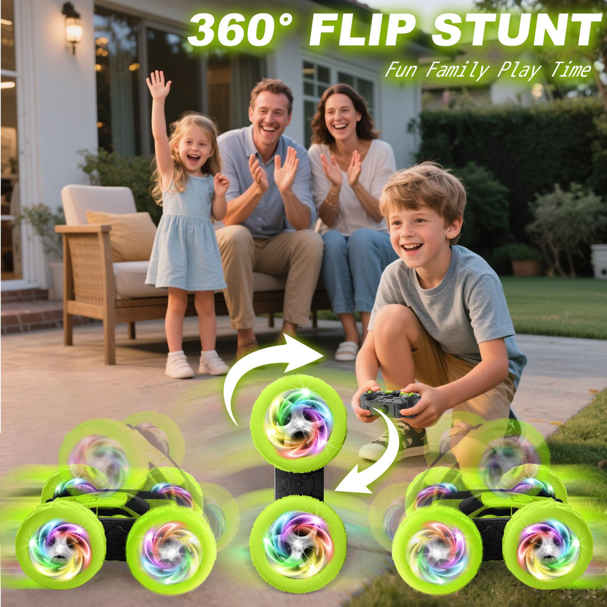 FDCTR durable ABS shell withstands tumbles during stunts.