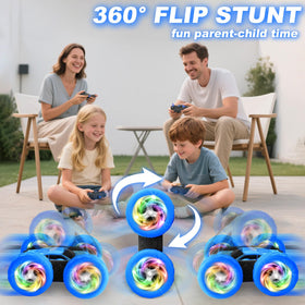 FDCTR remote control car blue all-terrain tires enable confident play outdoors.