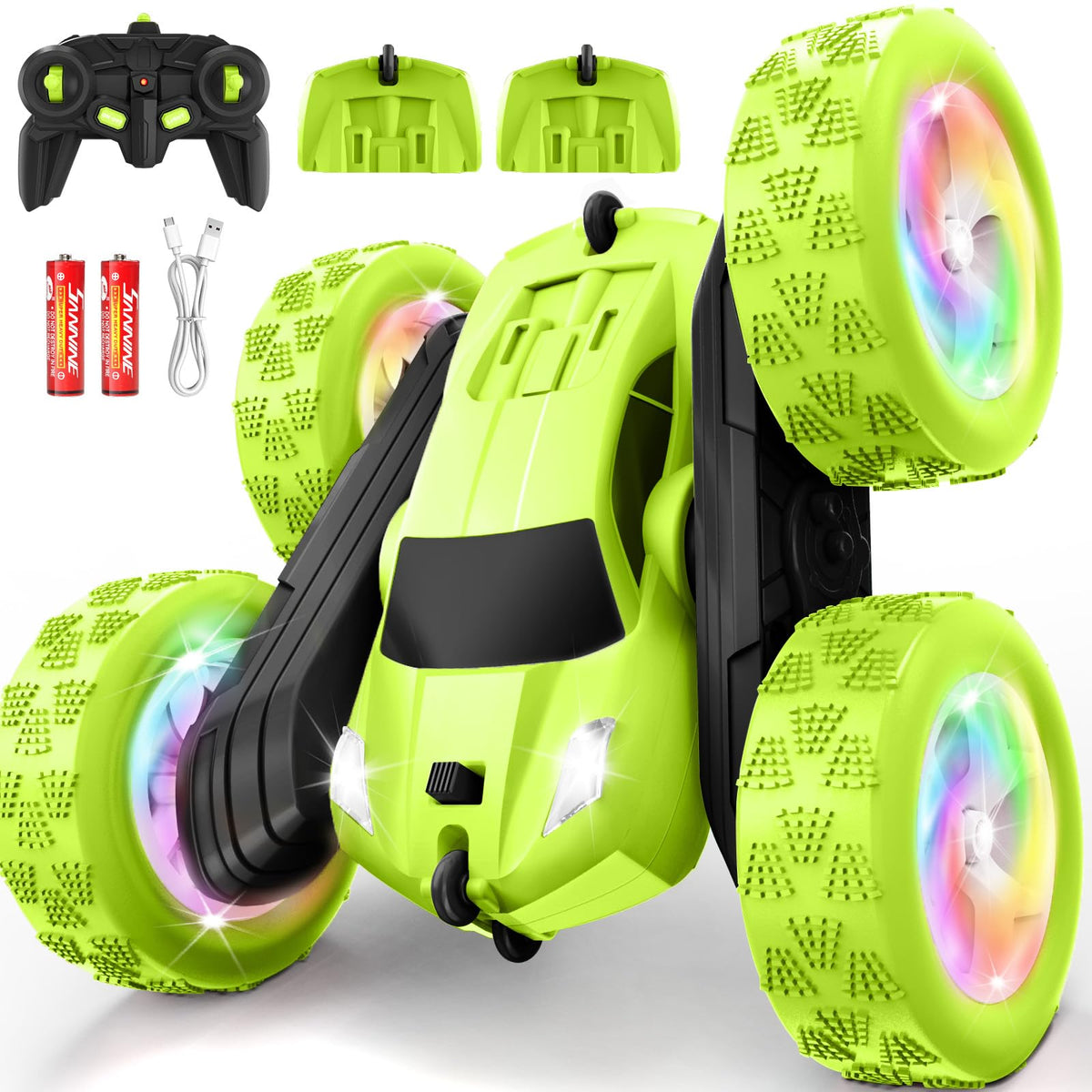 FDCTR remote control car green front view for outdoor adventures.