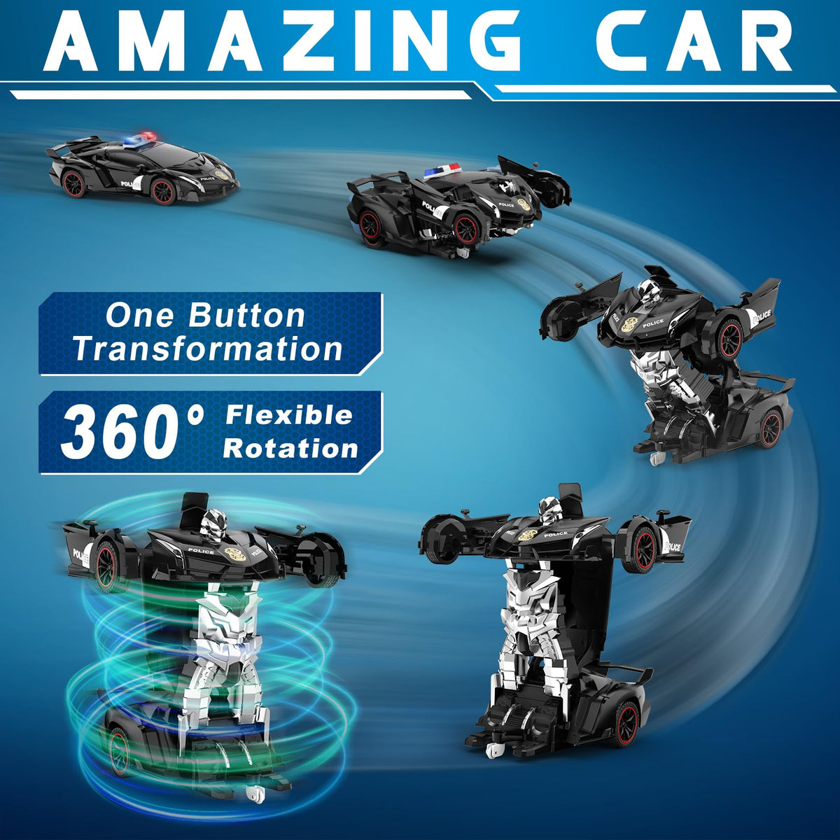 FDJ RC car showing one-button transformation for quick play sessions