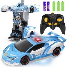 FDJ transforming police car front view shows action-ready styling for playtime.