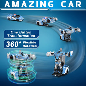 FDJ transforming police car side view highlights compact size for easy maneuvering.